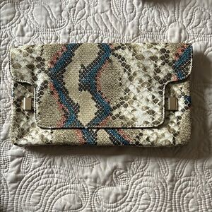Zara Multicolor Snakeskin Clutch